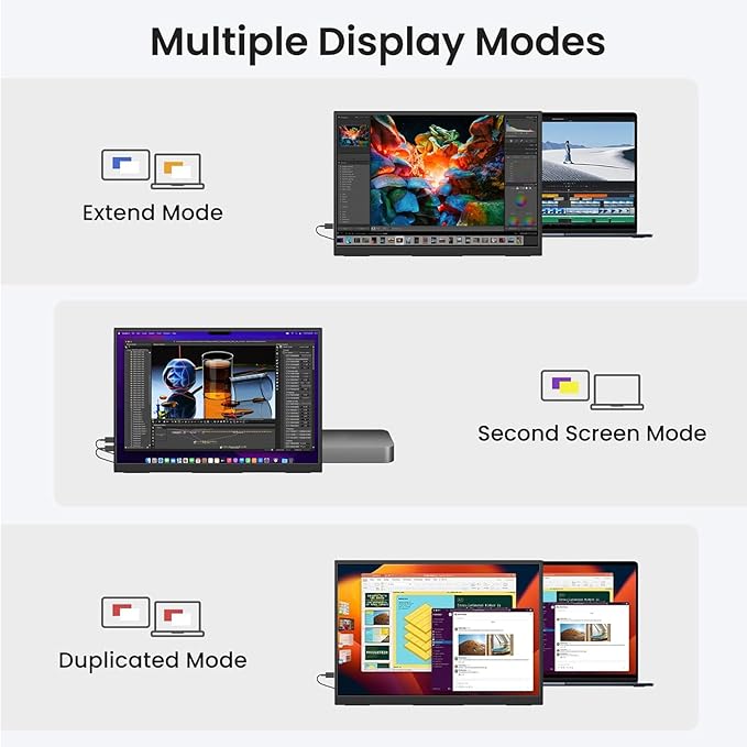 IBW Small Portable Monitor 10.5 500 Nits 2000:1 FHD 1280P IPS Screen Ultra-Slim Mini Monitor w/Kickstand &amp Dual Speaker USB C HDMI HDR Portable Gaming Monitor Travel Monitors for Laptop PCs