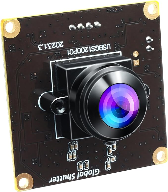 Magnolia Global Shutter USB Camera Module 2MP 90fps High Speed UVC Camera with Wide Angle 200 Degree Fisheye Lens AR0234 Lightburn Webcam Compatible with Windows/Linux/Android and Mac OS