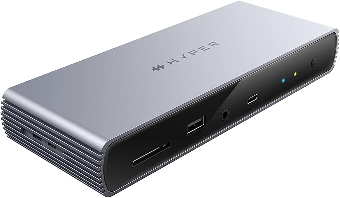 HyperDrive USB-C &amp Thunderbolt 4 Dock - Dual 6K60Hz Display Support Docking Station 96W PD Charge 2.5 Gigabit Ethernet 10Gbps USB-A File Transfer 11 Ports for