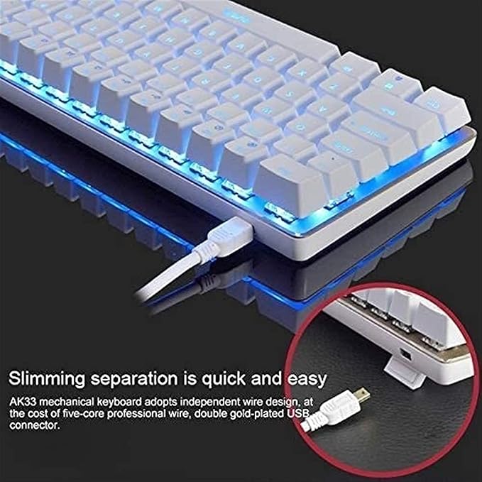 KeyboardComputer Gaming Mechanical Keyboard 82 Keys Floating Keycaps with Luminous Blue Axis for Laptop PCComputer PC