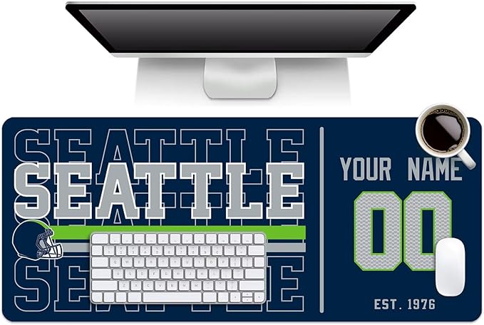 ANTKING Seattle Mouse Pad Custom Name and Number Desk Pad for Men Women Youth Gifts
