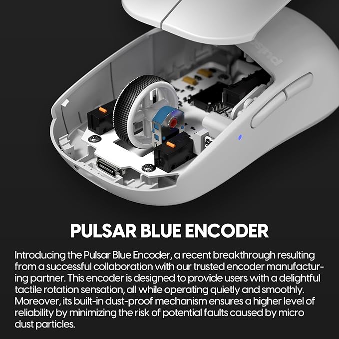 Pulsar Gaming Gears X2V2 Wireless Gaming Mouse Ultra Lightweight 1.87 oz (53 g) Symmetrical Optical Switch 2.4 Ghz 1 ms 26000 DPI PAW3395 Sensor (Medium Wireless White) (Renewed)