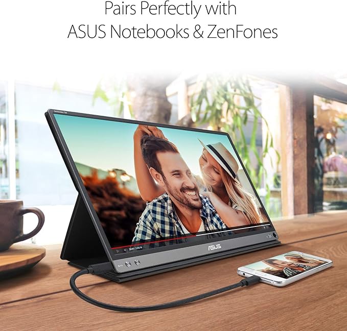 ASUS ZenScreen 15.6” 1080P Portable USB Monitor (MB16AHP) - Full HD IPS Eye Care Micro HDMI USB Type-C Speakers Built-in Battery External Screen for Laptop 3-Year Warranty