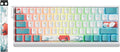HITIME x XVX 60% Percent Keyboard with Strap H61 Wired Aluminum Gaming Keyboard Hot Swappable Kanagawa Anime PBT Keycaps RGB Backlit Cherry Profile Sound Absorbing Pads Creamy Linear Switch