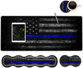Large Gaming Mouse Pad with Stitched EdgesExtended XXL MousepadOffice Desk Pad Writing Pad31.5 x 11.8 inErgonomic Memory Foam Keyboard Wrist Rest SupportVintage Blue Black American Flag Desk Mat