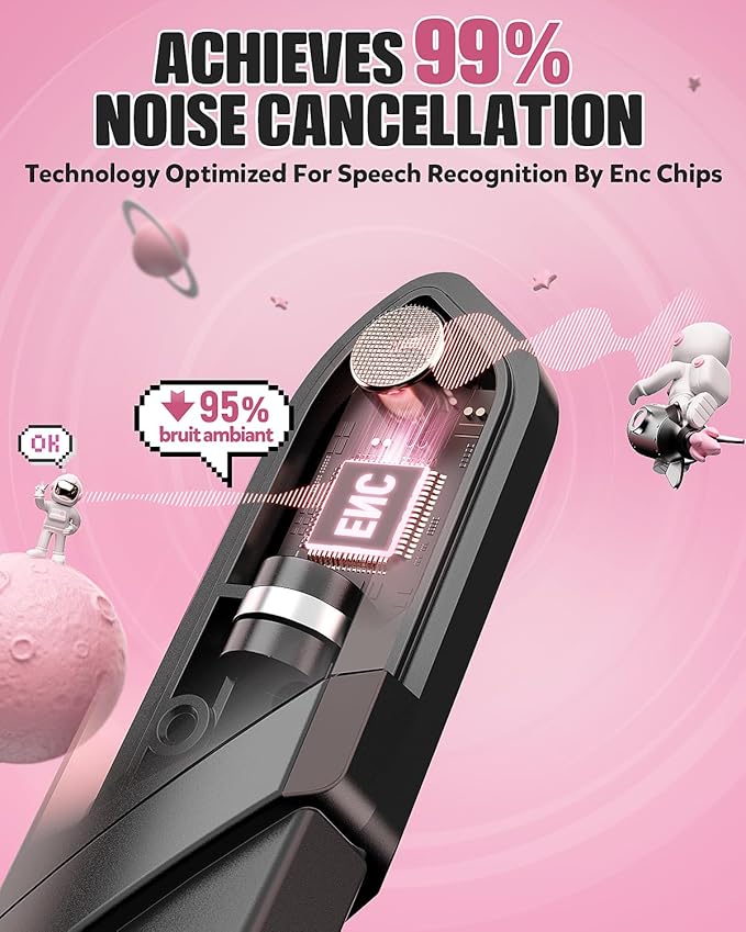 Tatybo Wireless Gaming Headset for PC Ps5 Ps4 2.4 Ghz USB &amp Type-C Gaming Headphones with Microphone 30H Battery Bluetooth Headphones for Switch Laptop Mobile Mac (Black Pink)