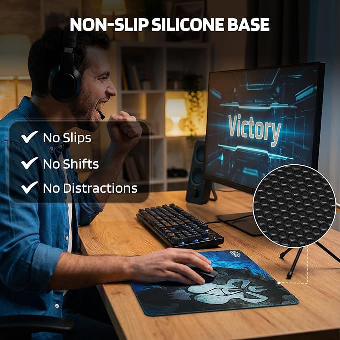 Blizzard WoW Game Glass Mouse Pad Tempered Glass Mousepad for Gaming Ultra-Smooth Surface for Top Precision &amp SpeedEasy to CleanNon-Slip Rubber BaseOfficial Licensed13.8in*11.8in (Alliance-B