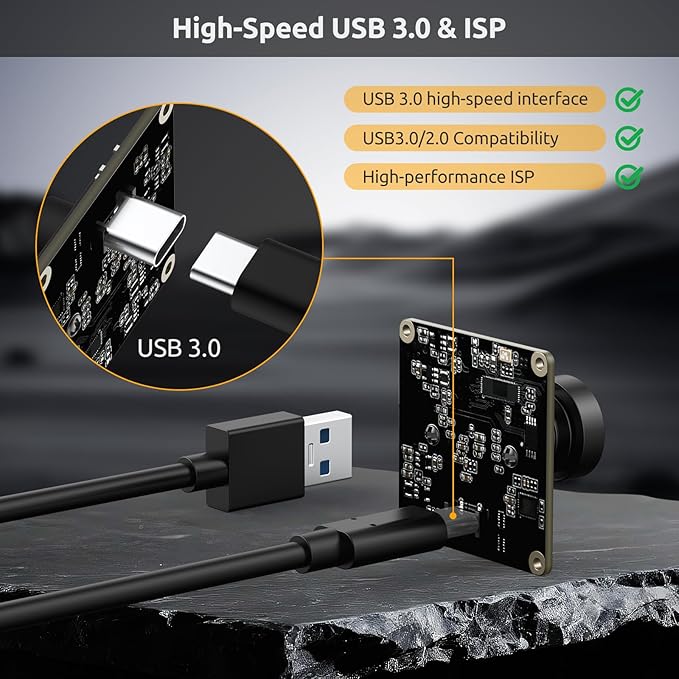 USB 3.0 UVC Camera Module with IMX415 Sensor 4K@30FPS &amp 1080P@60FPS Plug and Play for Windows/Linux/Mac/Android/Raspberry Pi/Jetson Nano/ARM Boards