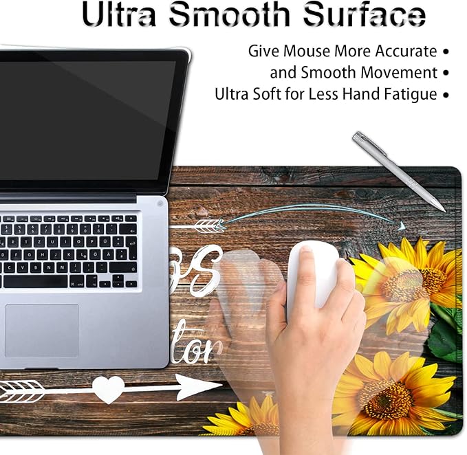 Desk Pad Keyboard Mouse Pad Set Extended Gaming Mouse Pad+ Ergonomics Memory Foam Wrist Rest Support31.5x11.8in Waterproof Large Mouse Pad for Home OfficeChaos Coordinator Sunflower XXL Mouse Mat