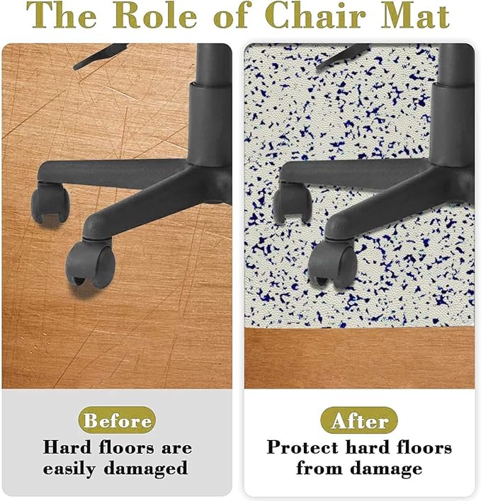 Purple White PU Leather Office Chair Mat for Hardwood Floor Splattered Paint Drops Round Floor Mats for Office Chair Desk Chair Anti Slip Floor Protector for Rolling Chair Abstract Diameter 35.4 in