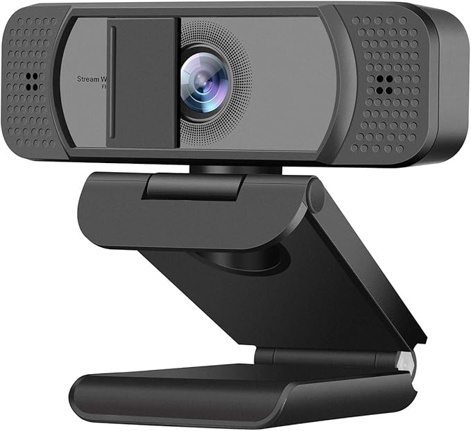 1080P Webcam with Microphone for PC Streaming Web Camera for Desktop with Privacy Cover 100° Wide Angle Auto Light Correction USB Plug&ampPlay Web Cam for OBS/Gaming/Zoom/Skype/FaceTime/Teams/Twi