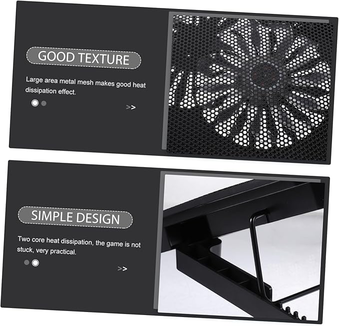 TEHAUX Laptop Cooling Pad Portable USB Laptop Cooler Stand for 14-15.6 Inch Notebooks Ergonomic Design Quiet Fans for Personal and Office Use (Black)