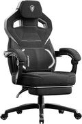 Dowinx Gaming Chair Big and Tall Fabric Ergonomic Gaming Chairs with FootrestWide Back Gamer Chair for Heavy People Black