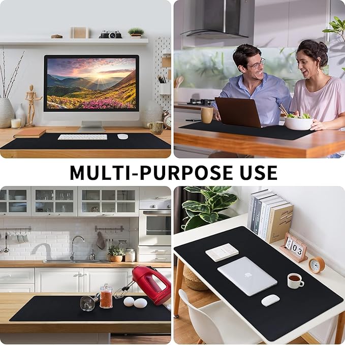 Bloss Leather Desk Pad Mouse Pad Non-Slip Desk Protector Mat/Big Mouse Pads Mouse Pad with Wrist Rest