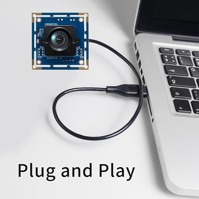 USB Camera Module 8MP No Distortion 75 Degree Lens Full HD 2448P WebcamUVC Compliant Webcam for Windows/Linux/MacEmbedded Camera for IndustrialRobot3D Printer