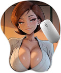 3D Mouse Pad Oppai Mousepad with Soft Gel Wrist Rest Anime Manga Gaming Boob pad Anti-Slip Mouse Mat （ H Parr ）