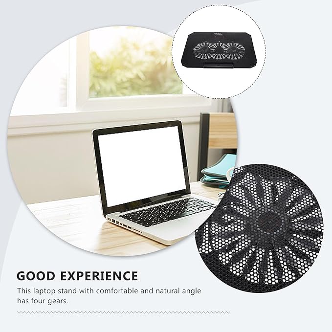 BESPORTBLE Laptop Cooler Stand with Dual Quiet Fans USB Powered Radiator for Notebook Heat Dissipation and Silent Cooling Material