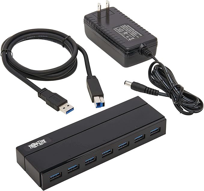 Tripp Lite 7-Port USB-A 3.0 SuperSpeed Hub with 2A USB Charging Port for Fast Charging (U360-007)