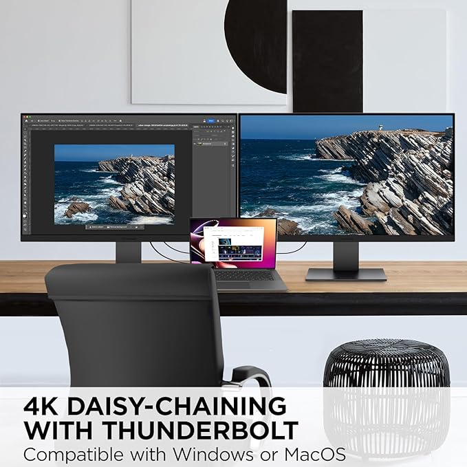 ViewSonic VP3276T-4K 32 Inch 4K UHD IPS Docking Monitor with Thunderbolt 4 Advanced Ergonomics 100% sRGB Rec 709 Pantone Validated USB C HDMI and DisplayPort Inputs for Home and Office