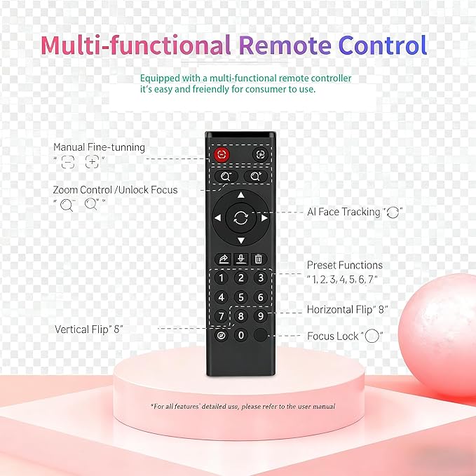 4K PTZ Webcam Live Streaming Camera with 10X Optical Zoom Al Face Tracking Autofocus HDR USB/HDMI/RJ45 Outputs for Video Conferencing Live Streaming Zoom &ampTeams Vertical &amp Horizontal Sw