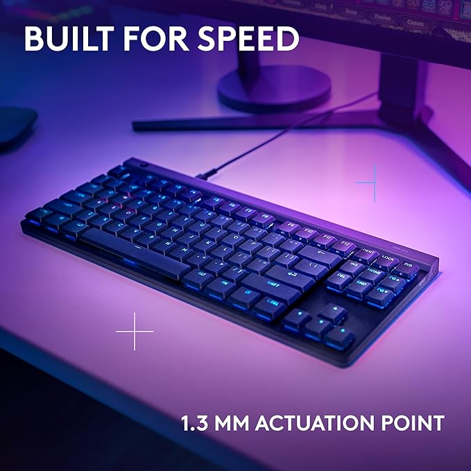 Logitech G515 TKL Wired Low Profile Gaming Keyboard Fully Customizable RGB Double-Shot PBT Keycaps Tactile/Brown Switches - Black