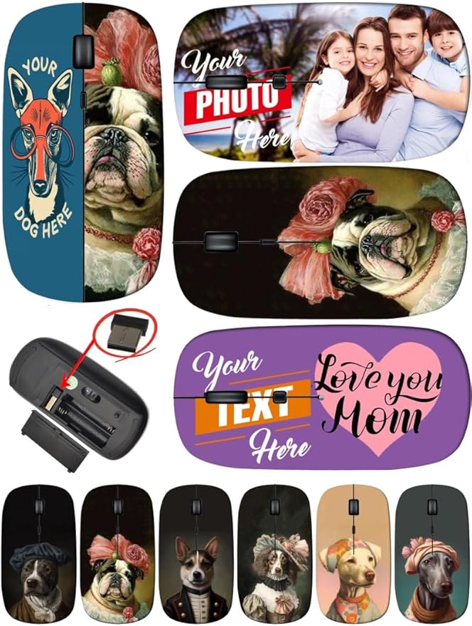 maizi Custom Wireless Mouse Pink for PC MacBook Notebook Computer Wireless Mice Pink Image ID: 2995808 A Close up of a Bird w Portable 2.4G with USB Receiver Printed in USA