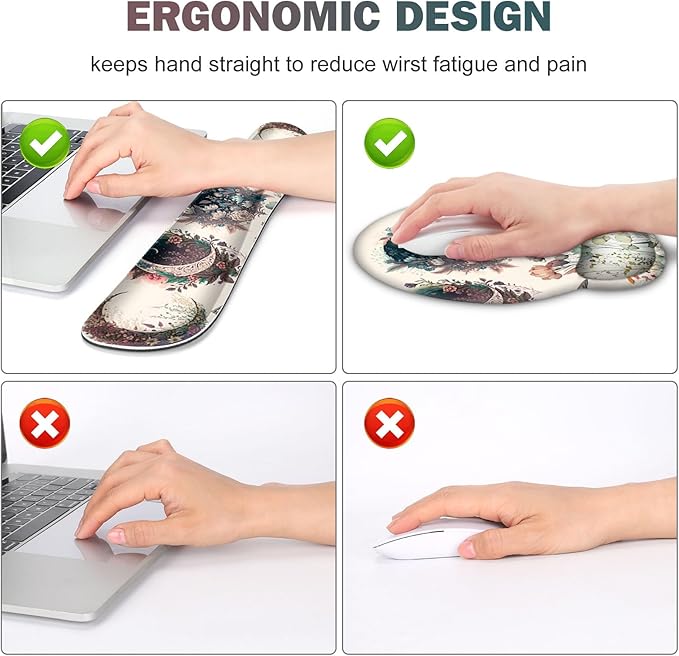 Large Desk Mat Cute Boho Plants Mouse Pad Apricot Desk Pad XXL Mousepad + Keyboard Wrist Rest+Mouse Wrist Rest+Coaster Desk Pad for Girl Women Home Office Decor Aesthetics Floar Butterfly Moon
