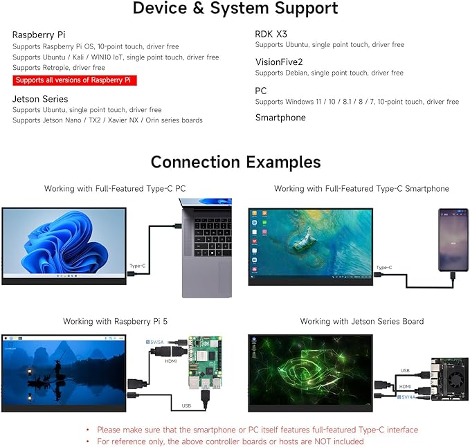Waveshare 15.6inch 10-Point Capacitive Touch Monitor Comes with A Protective Case Compatible with Raspberry Pi 5/4B/3B/Zero/Zero W/Zero 2W/Pico/PicoWindows Jetson Nano/TX2/Xavier NX/Orin