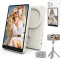 Vamvo Selfie Monitor Screen Vlog Magnetic with Remote Control 1080P Wireless Screen Mirroring Video Recording for Android iOS for Content Creator Live Stream &amp TikTok (White)