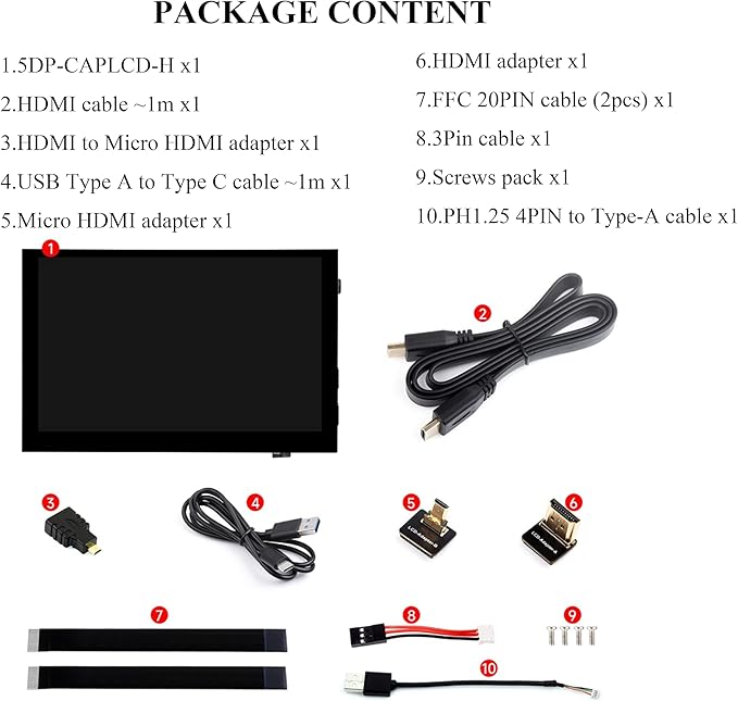 5inch HDMI Touch Screen 1024x600 Capacitive Touch IPS Display Compatible with Raspberry Pi 5/4B/3B+/3B/Zero 2W/Zero W/Zero/Pico/Pico W Win 11/10/8.1/8/7 /Jetson Nano (Wide-Bezel Capacitive Touch)