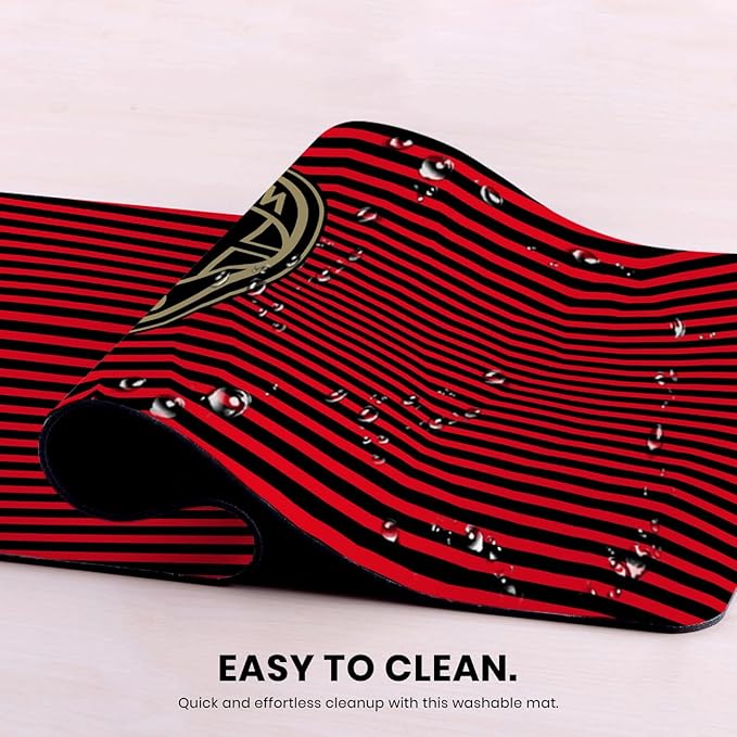 Head Case Designs Officially Licensed AC Milan Red Stripes Crest Logo 23.62 x 11.81 x 0.12 inches (600 x 300 mm) - L Gaming Office Desk PC Keyboard Mouse Mat Pad