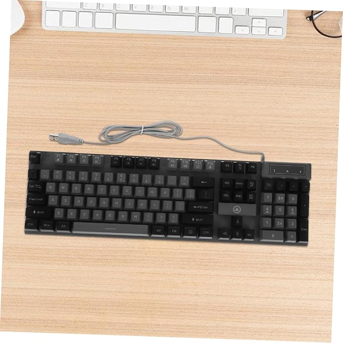 Gaming Keyboard Keys RGB Backlit Full USB Wired Design Ergonomic Mechanical Feel for Enhanced Typing for Gamers and Office Use