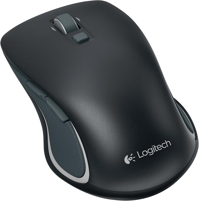 Logitech M560 Wireless Mouse – Hyper-fast Scrolling Full-Size Ergonomic Design for Right or Left Hand Use Microsoft Windows Shortcut Button and USB Unifying Receiver for Computers Black