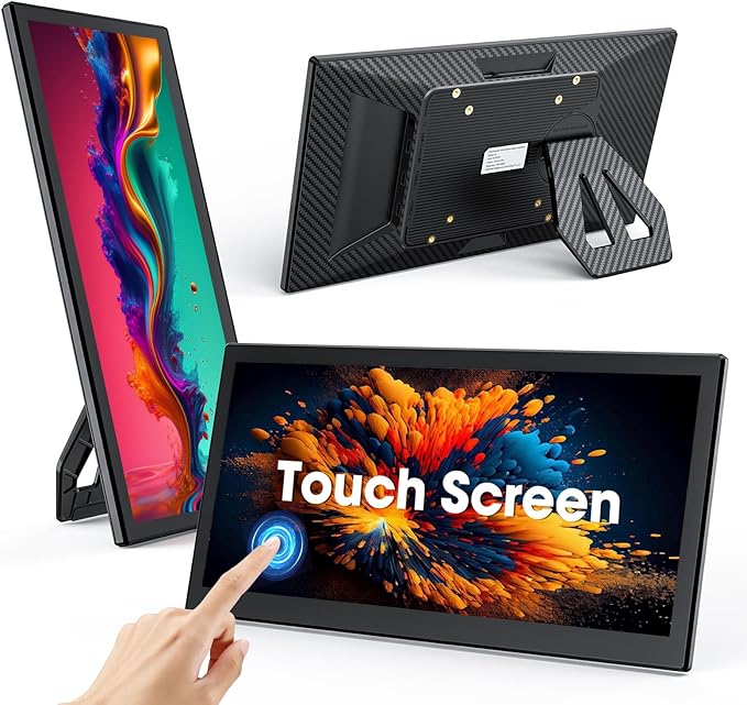Laptop Screen Extender12.1 Portable Monitor with Stand USB C IPS Travel Monitor Dual Built-in Speakers Horizontal and Vertical for Laptop PC MAC Switch PS4/5