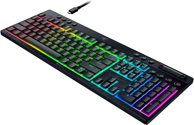 Razer BlackWidow V4 Low Profile HyperSpeed Wireless Gaming Keyboard: Green Mechanical Switches - 2.4GHz Wireless &amp Bluetooth - Multi-Function Roller - 11 Control Buttons - Long Battery Life