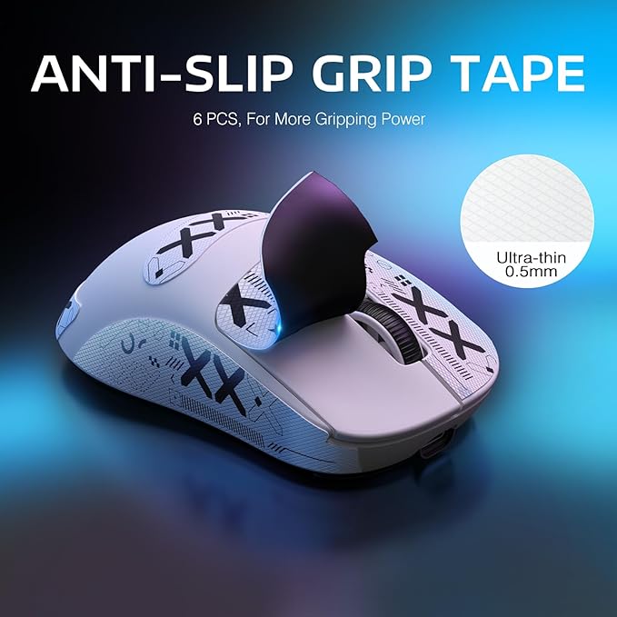 ATTACK SHARK X3 Lightweight Wireless Gaming Mouse 49g Tri-Mode Bluetooth/2.4G/USB-C Wired Mouse PAW3395 26K DPI Sensor 200h Battery Life Programmable Buttons Griptape for PC/Laptop/Mac