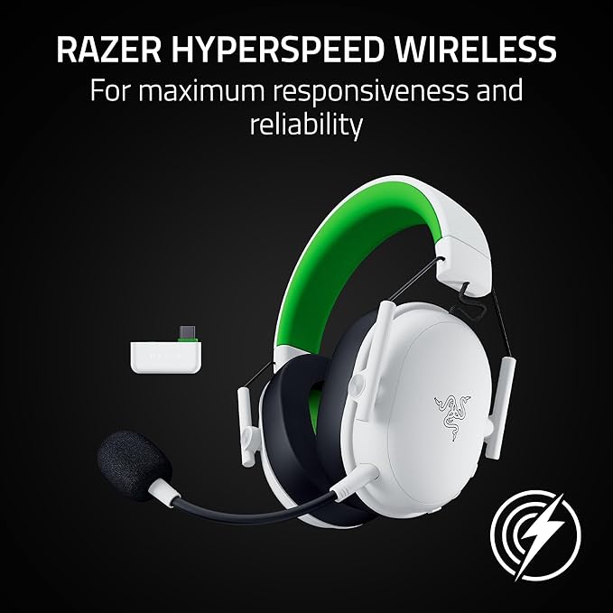 Razer BlackShark V3 X HyperSpeed Wireless Gaming Headset for Xbox: 50mm Drivers - Cardioid Mic - 2.4 GHz Bluetooth - Works with PC Mac Nintendo Switch Smartphone - Long Battery Life - White