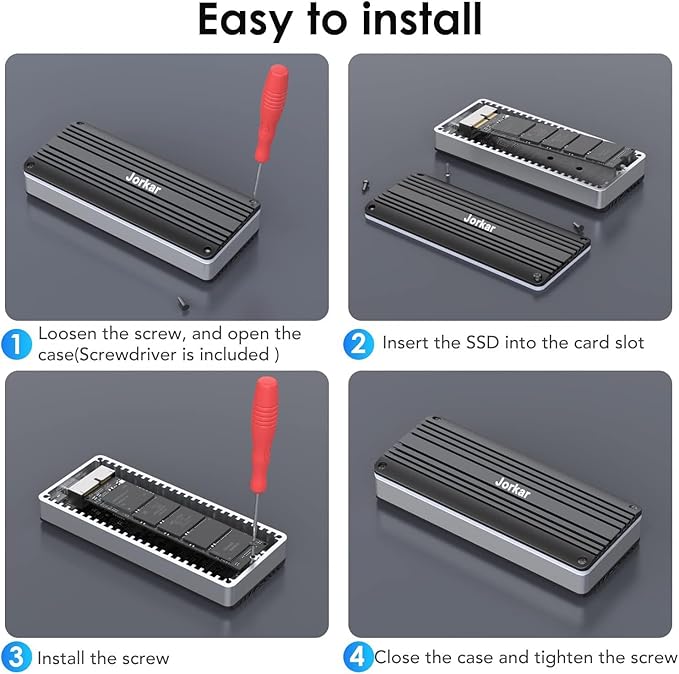 External SSD Enclosure USB-C 3.2 for 12+16 Pin MacBook SSD Hard Drive Reader for A1466 A1465 A1502 A1398 SSDs Mac Air/Pro mid 2013-2017 Portable Aluminum SSDs Case with Indicator