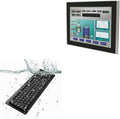 BoxWave Keyboard Compatible with AIS HMI-TCND0U-10AC - AquaProof USB Keyboard Washable Waterproof Water Resistant - Jet Black