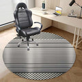 Black Grey PU Leather Office Chair Mat for Hardwood and Tile Floor Grey Technology Structure Floor Mats Wood/Tile Protection Mat for Office &amp Home Modern Style Diameter 59 in
