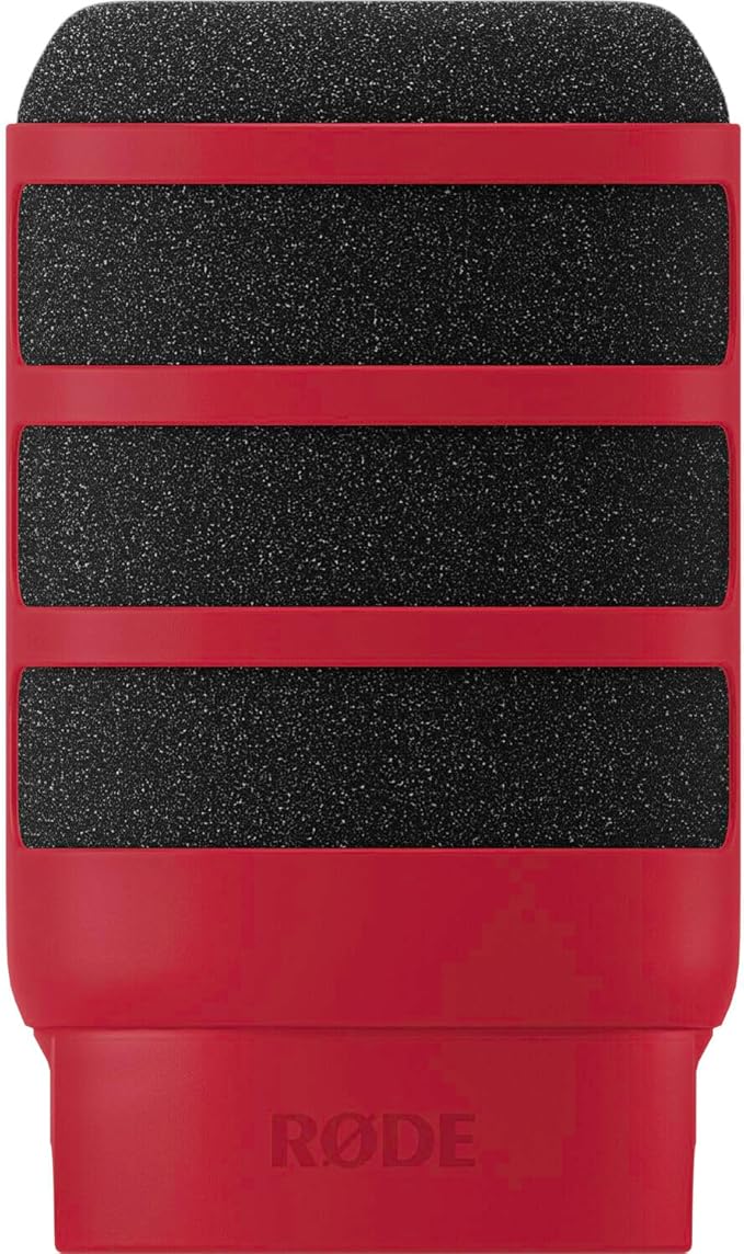 Rode PodMic USB Dynamic Broadcast Microphone with Red WS14 Pop Filter