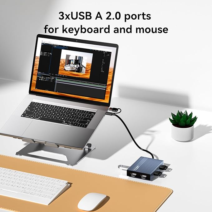 ACASIS USB C to Dual HDMI DisplayLink Adapter 4K@60Hz 2 HDMI &amp 3 USB-A Ports 100W PD Charging USB C DisplayLink Docking Station for Mac M1/M2/M3/WindowsUSB A/C to Dual Monitor Adapter