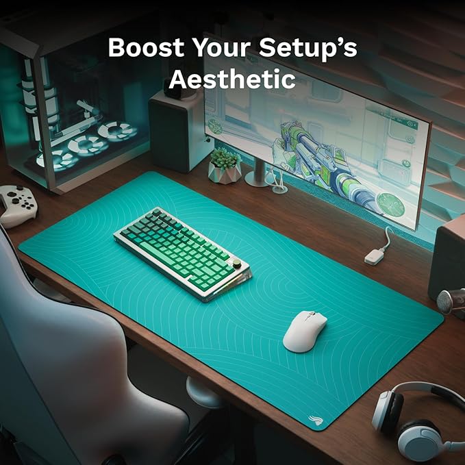 Glorious Gaming Mouse Pad GMP 2 - Rain Forest - XXL - Spill-Proof Mouse Pad Optimised for Gaming Sensors Balanced Surface for Speed &amp Control Anti-fray Edges - 915mm x 460mm x 3mm - 2XL Desk Ma
