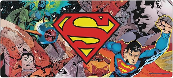 Head Case Designs Officially Licensed Superman DC Comics Oversized Logos and Comic Book 37.4 x 15.75 x 0.16 inches (900 x 400 mm) - XL Gaming Office Desk PC Keyboard Mouse Mat Pad