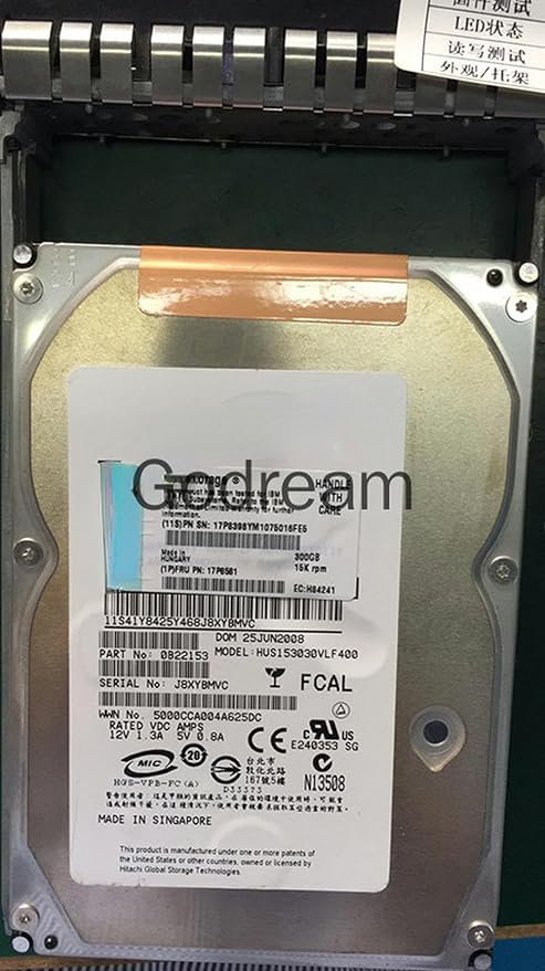for FRU: 17P8581 PN: 45W3381 300G 15K FC 3.5-inch Hard Disk DS8700