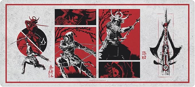Head Case Designs Officially Licensed Assassin's Creed Character Art Shadows Graphics 37.4 x 15.75 x 0.16 inches (900 x 400 mm) - XL Gaming Office Desk PC Keyboard Mouse Mat Pad