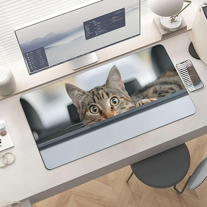 XXL Gaming Mouse Pad Animal Drive Cat XXL Gaming Mouse Pad Large Desk Mat Protector for Desktop Anti-Slip Rubber Extended Computer Keyboard Mat Writing Pad for Work Office 15.7 * 35.4 inB-1758