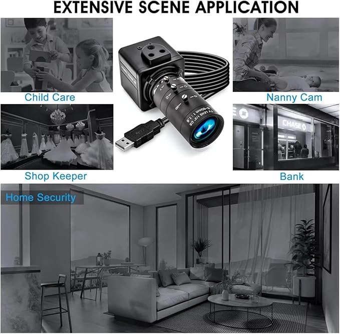 1080P 90FPS Global Shotter USB Camera High Frame AR0234 Industrial Metal Box Manual Zoom Lens Blur Mini Webcam
