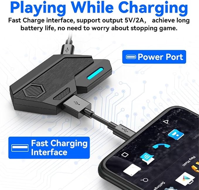 VBESTLIFE Half Hand Gaming Keyboard and Mouse Combo 38 Keys Single Handed Wired RGB Keyboard and Gaming Mouse Converter for Android PC Gaming Player
