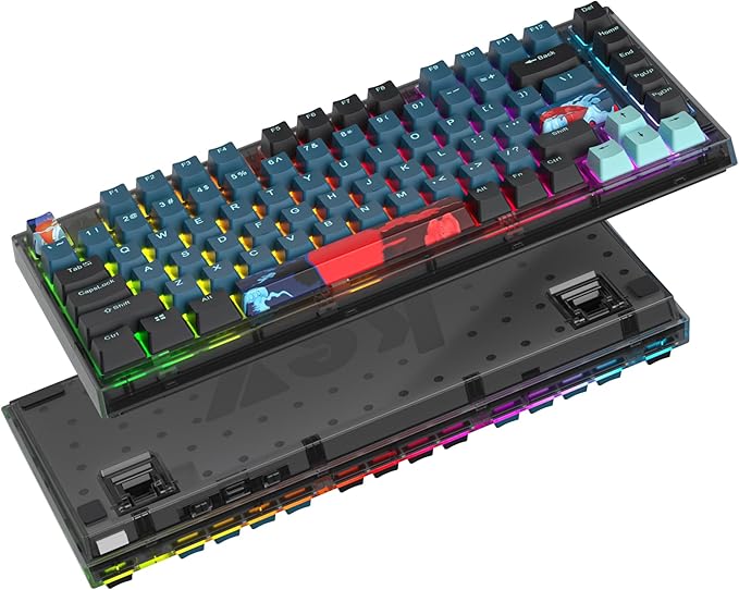 Guffercty kred 75% Percent Keyboard Gasket Mount Hot-swappable RGB Wired Mechanical Gaming Keyboard Programmable with Quiet Pre-lubed Switches for Mac/Win (75% Monster)